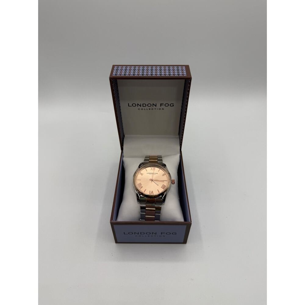 London Fog Glasgow Brilliant Two Tone Rose Bracelet Watch LF019TTRG *New